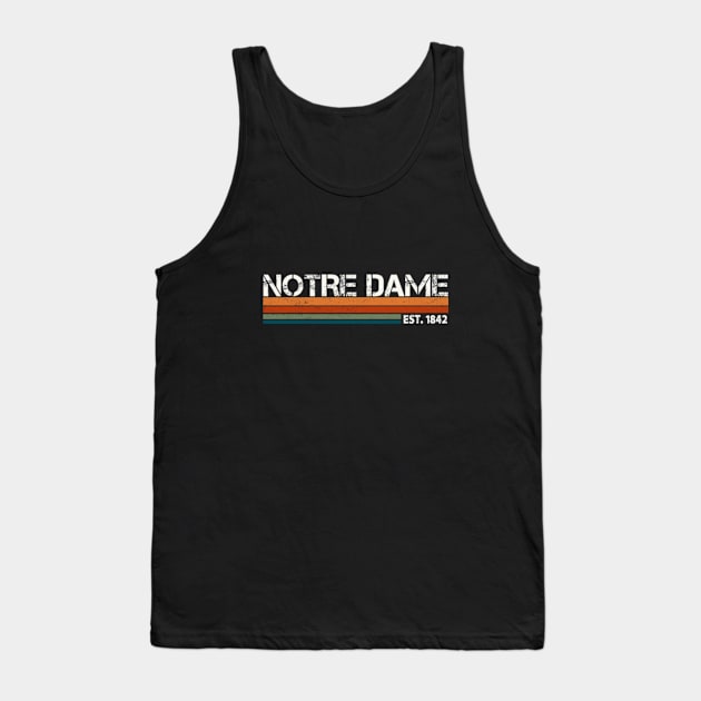 Notre Dame Retro EST. 1842 Tank Top by DarkStile